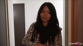 Watch as this hot Thai college teen gets her tight pussy filled by a group of horny guys in the bedroom