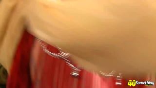 Granny's belly danced to the rhythm of her grandson's cock as he filled her up with cream